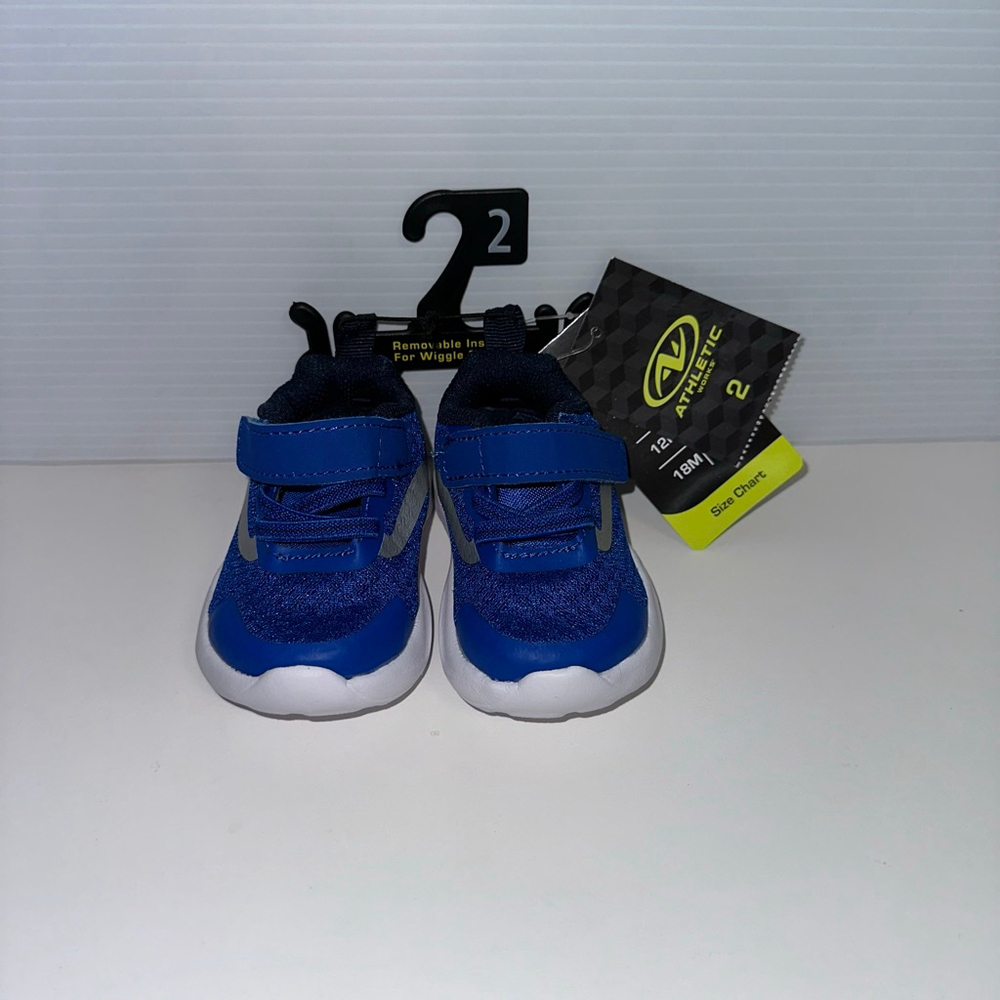 Baby Boys Athletic Works Blue White Sneakers Size 2 Months NEW NWT 3 Months - Picture 3 of 13